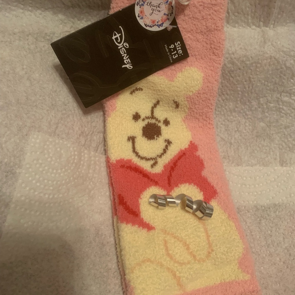 Disney Winnie the Pooh Pink and Yellow Socks NEW